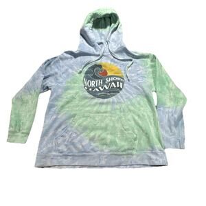 Hawaii Blue/Green Tie dye North Shore Hoodie Size XL Pullover